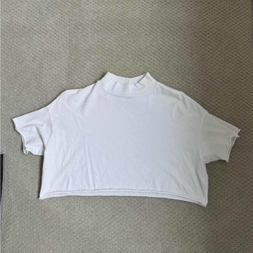 NSF Women's White Mock Neck Crop Top - Picture 10 of 10